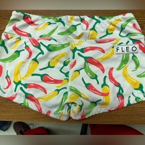 FLEO Women's Athletic Shorts - Colorful Chili Pepper Design